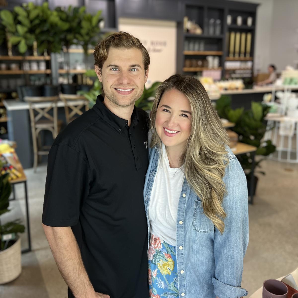 Founders Taylor and Cullen Handfelt at Piney Rose Floral, fostering a floral legacy in The Woodlands.